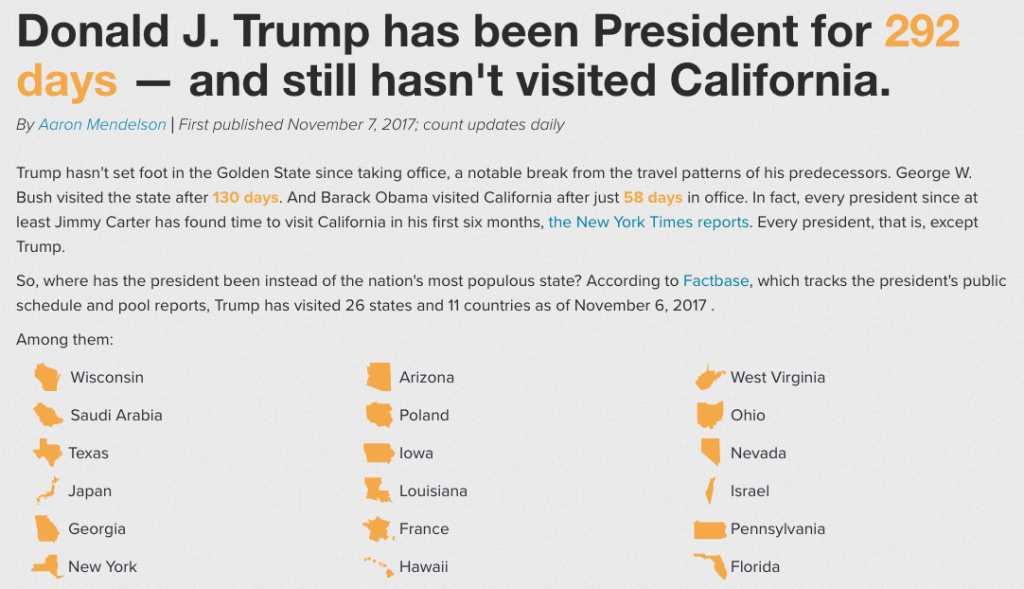Trump hasn't been to California