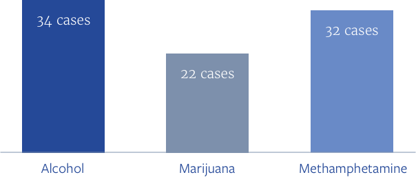 Breakdown of types of substance abuse